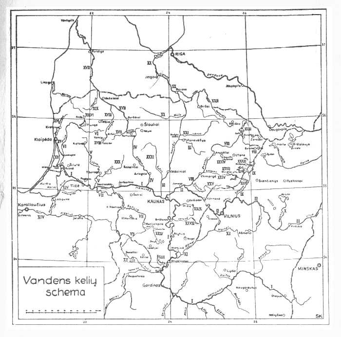 Vandens kelių schema Vandens kelių schema