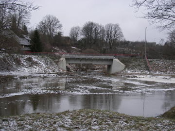 The bridge over the river Salantas at Salantai town