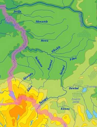 The river Sesupe basin